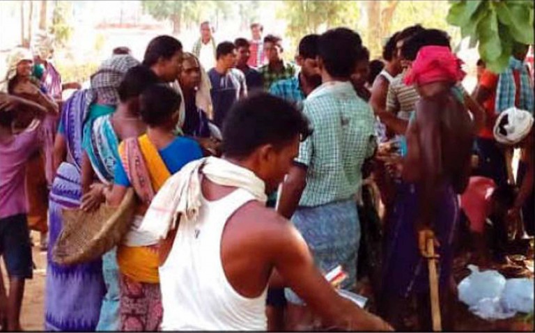 Villager repaired the road at Kharmal, Bargarh